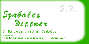 szabolcs wittner business card